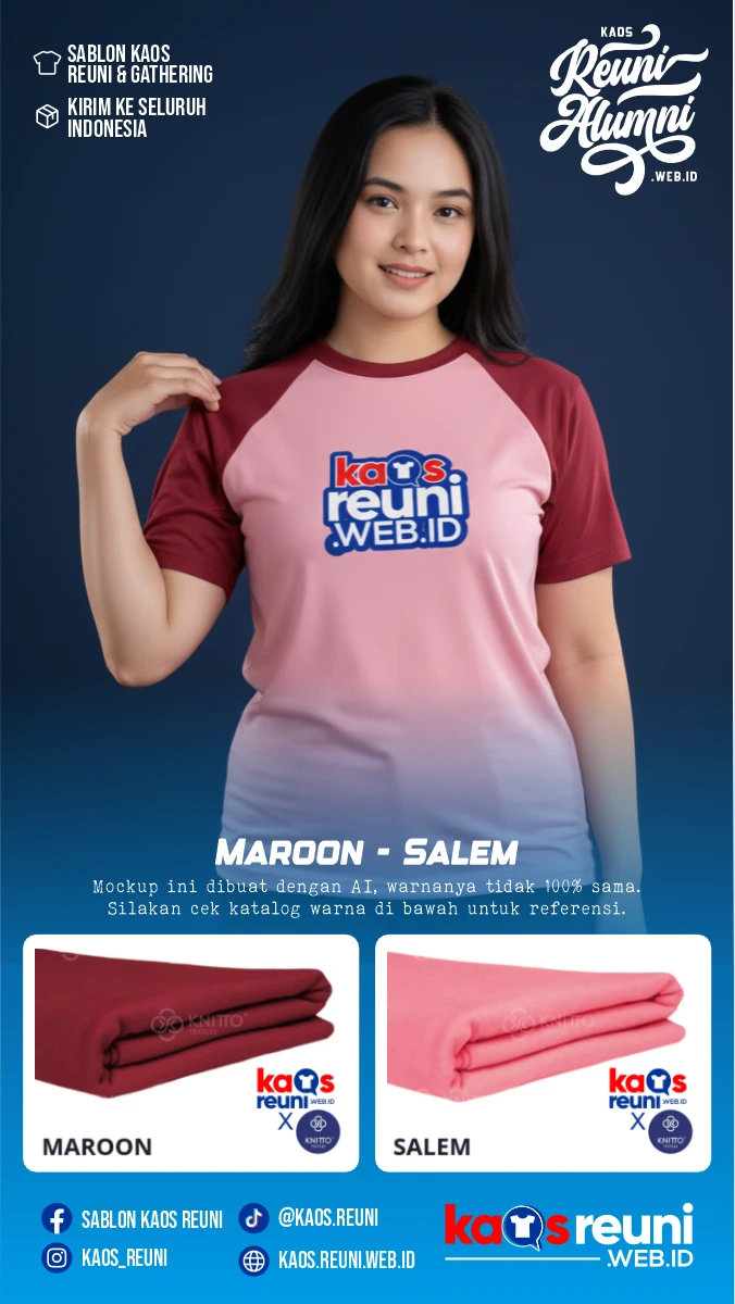 Maroon – Salem | Warna Kain Kaos Reuni