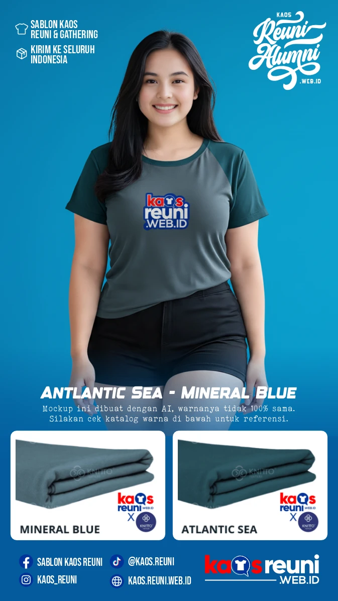 Antlantic Sea – Mineral Blue | Warna Kain Kaos Reuni Gathering