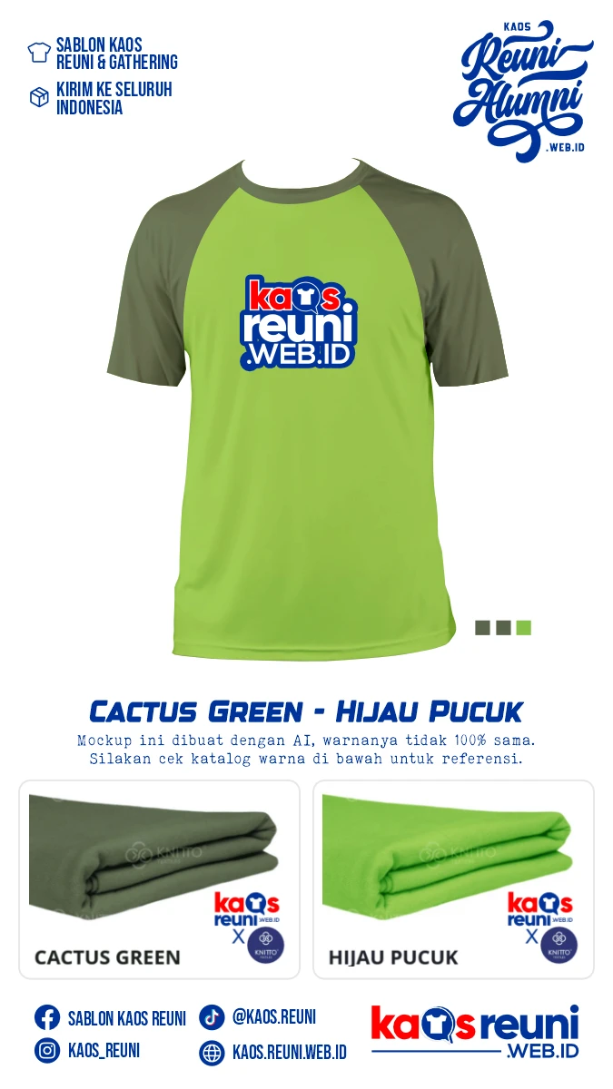 Cactus Green Hijau Pucuk Warna Kain Kaos Reuni Gathering (2)