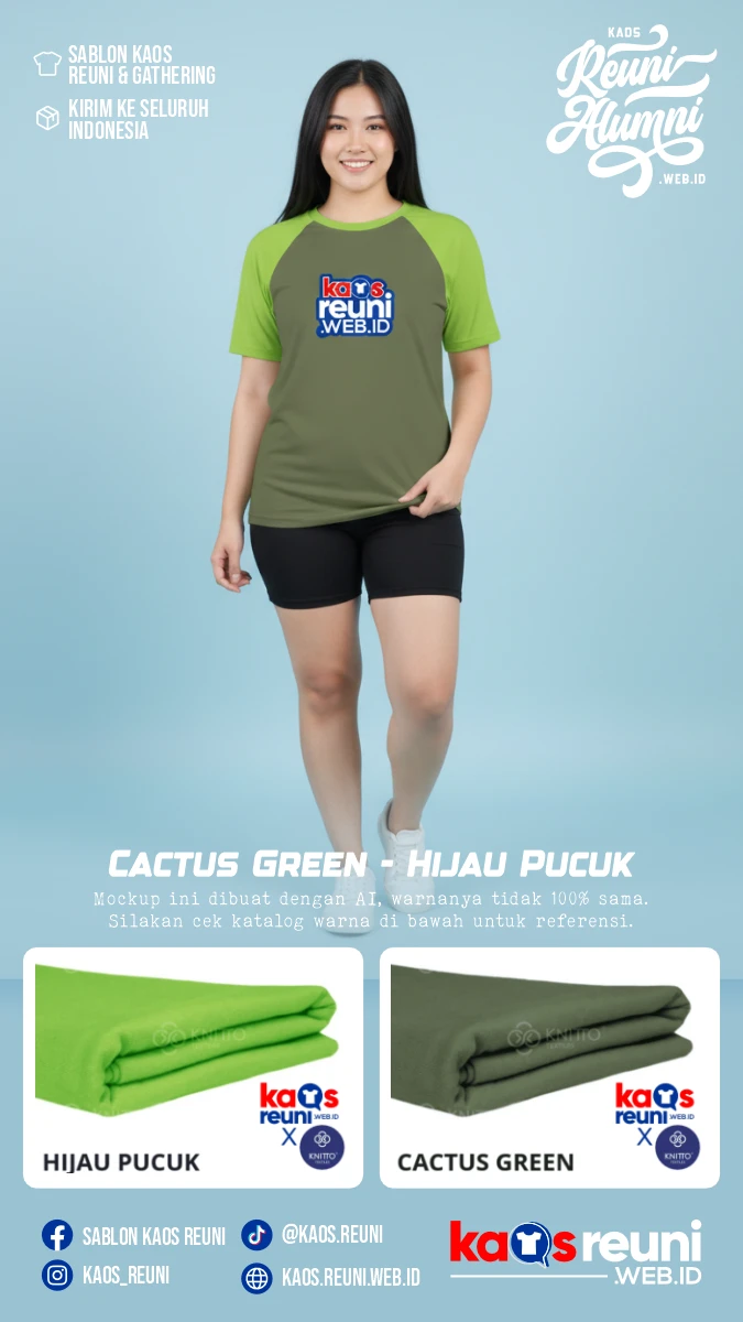 Cactus Green Hijau Pucuk Warna Kain Kaos Reuni Gathering (4)
