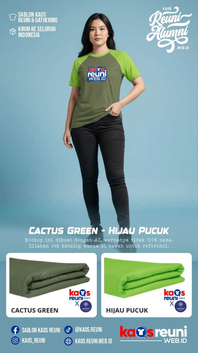 Cactus Green – Hijau Pucuk | Warna Kain Kaos Reuni Gathering