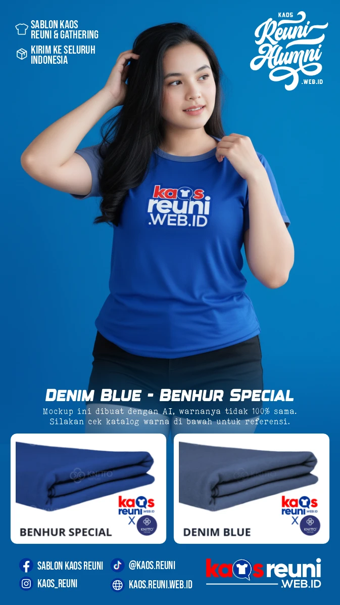 Denim Blue Benhur Special Warna Kain Kaos Reuni Gathering (3)