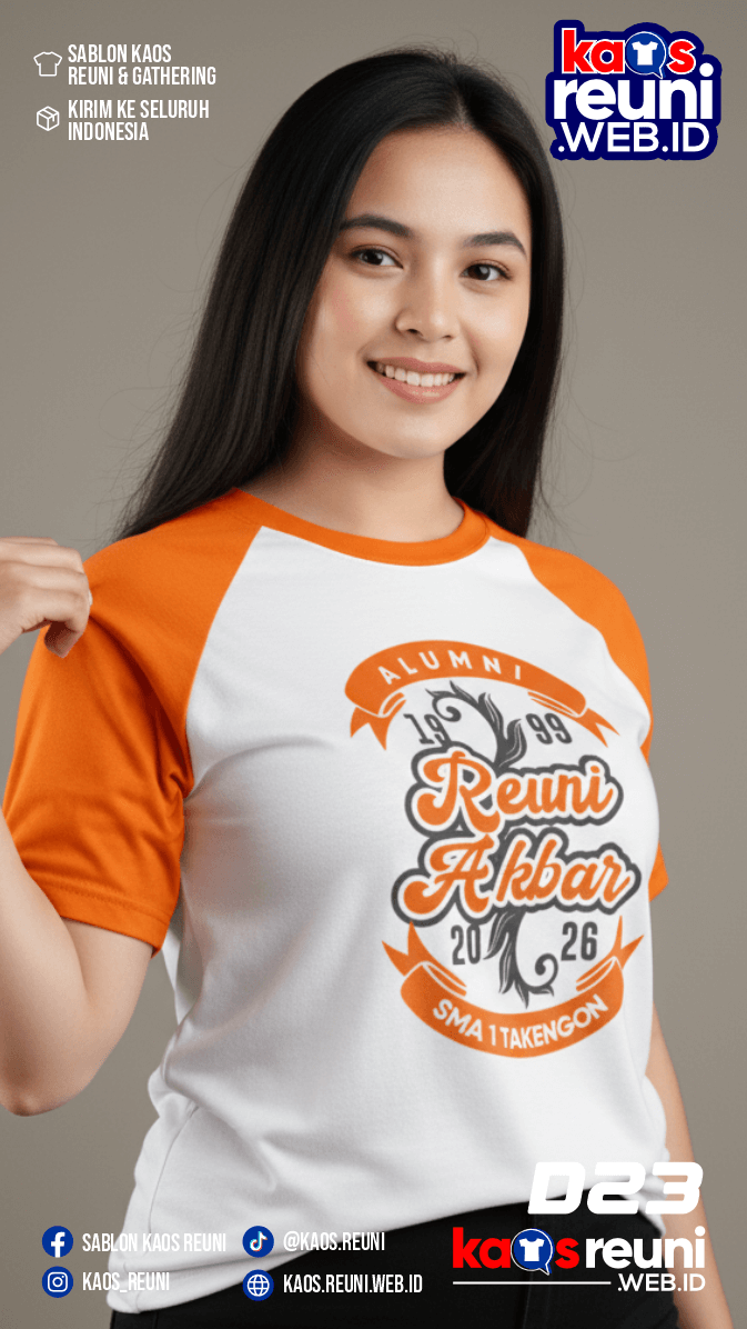 Codesign : 23 | Desain Kaos Reuni 1999 Orange Putih