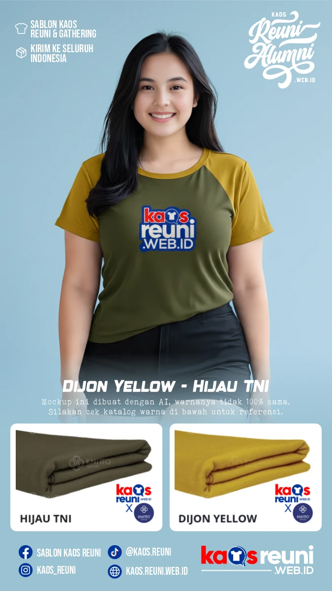 Dijon Yellow – Hijau TNI | Warna Kain Kaos Reuni Gathering