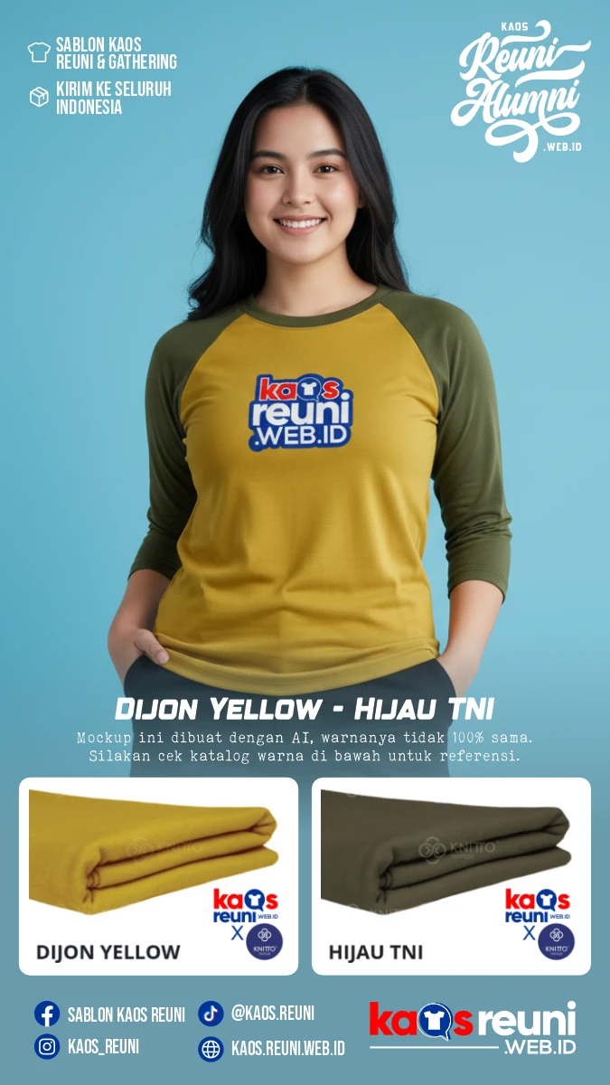 Dijon Yellow Hijau TNI Warna Kain Kaos Reuni Gathering (4)