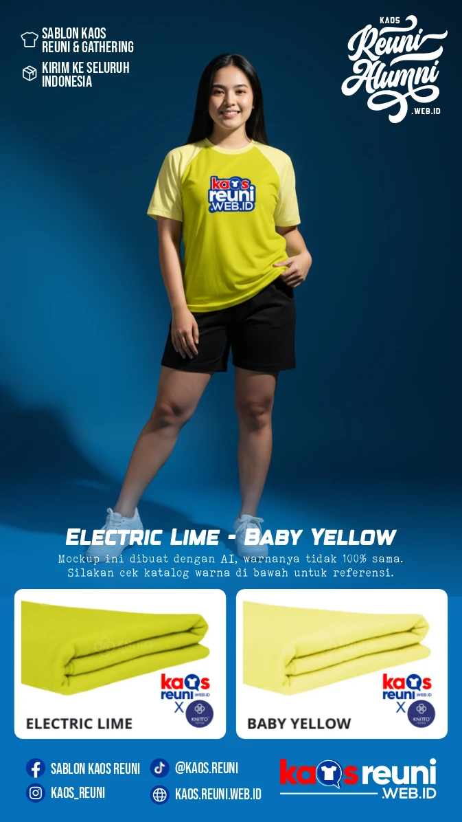 Electric Lime Baby Yellow Warna Kain Kaos Reuni Gathering (4)