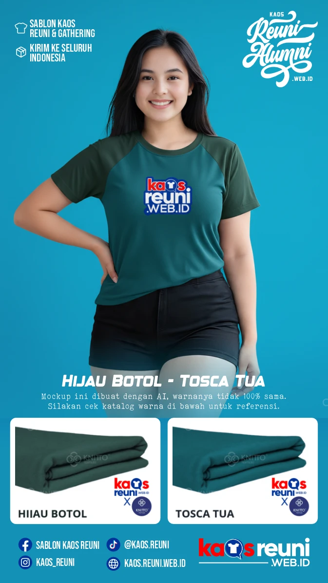 Hijau Botol Tosca Tua Warna Kain Kaos Reuni Gathering (4)