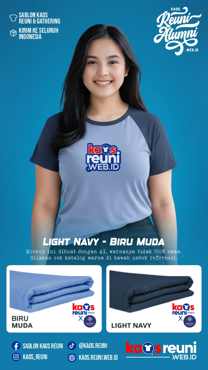 Light Navy – Biru Muda – Warna Kain Kaos Reuni Gathering