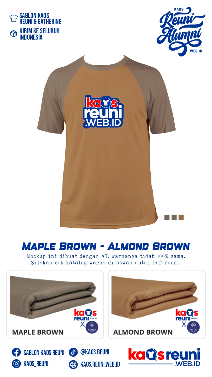 Maple Brown Almond Brown Warna Kain Kaos Reuni Gathering (2)