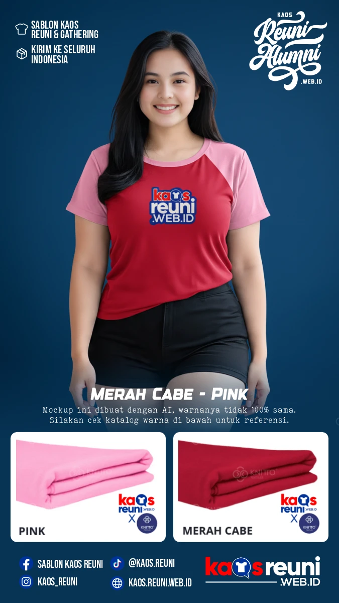 Merah Cabe – Pink | Kaos Raglan Reuni