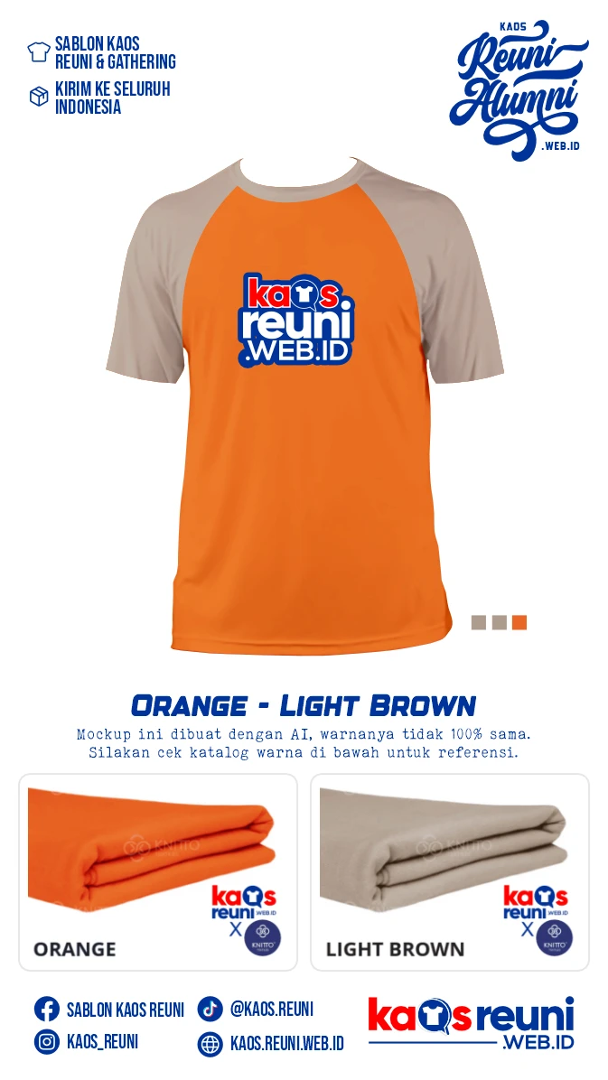 Orange Light Brown Warna Kain Kaos Reuni Gathering (2)