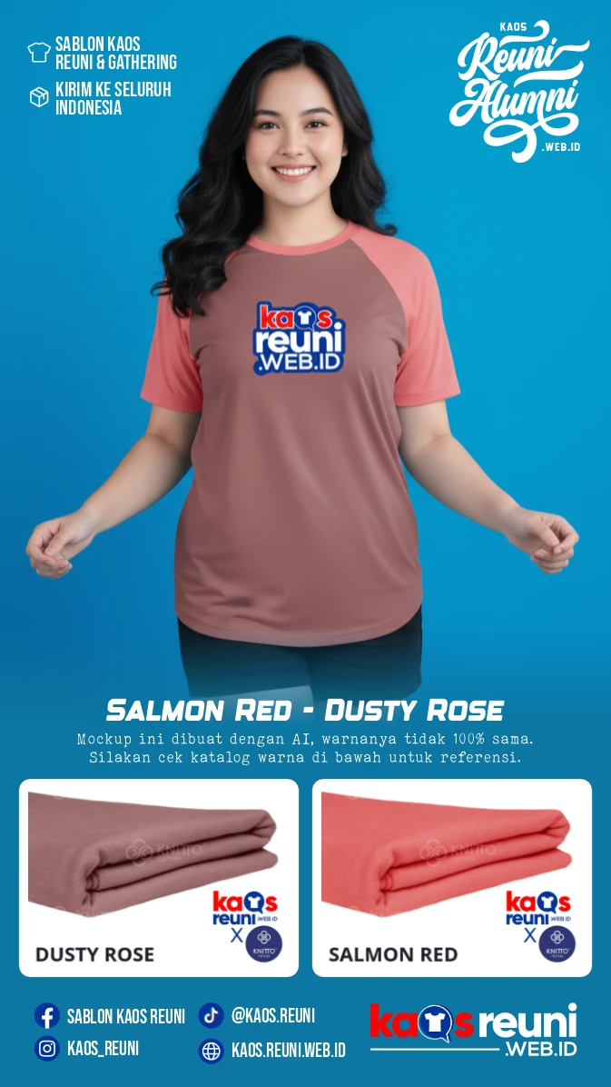 Salmon Red – Dusty Rose | Warna Kain Kaos Reuni Gathering