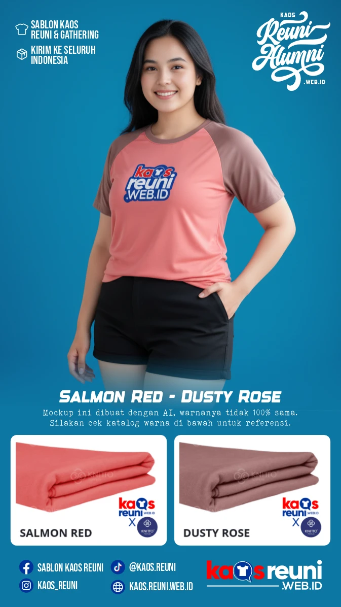 Salmon Red Dusty Rose Warna Kain Kaos Reuni Gathering (4)