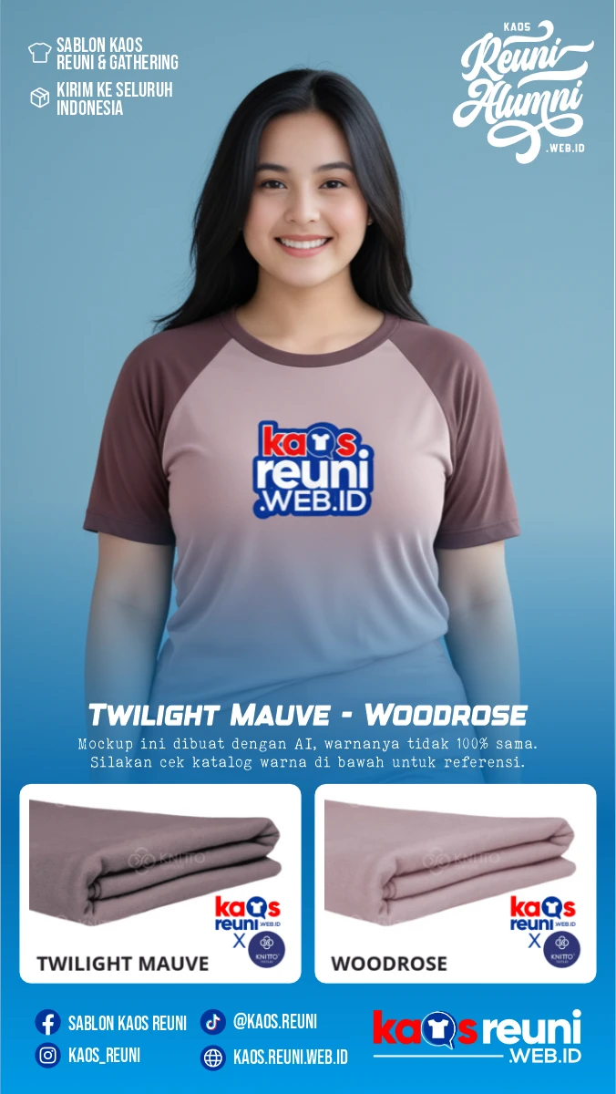 Twilight Mauve Woodrose Warna Kain Kaos Reuni Gathering (3)