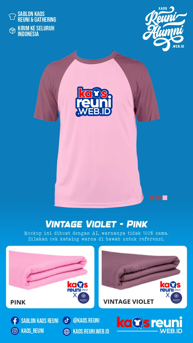 Vintage Violet Pink Warna Kain Kaos Reuni Gathering (2)