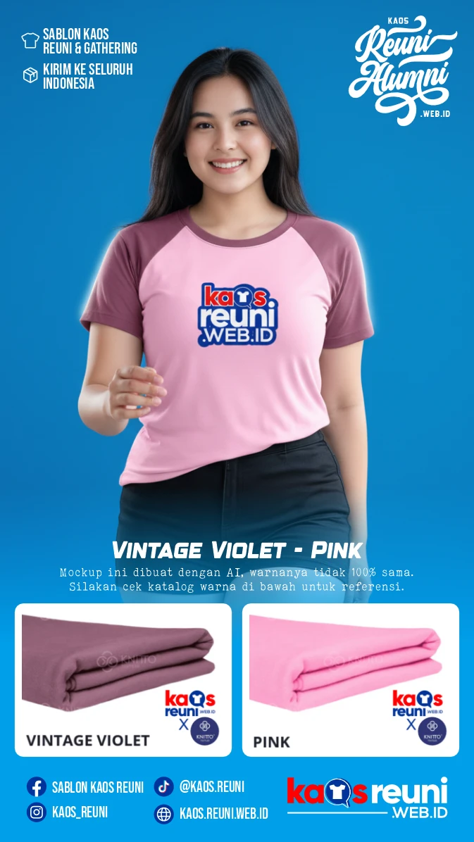Vintage Violet Pink Warna Kain Kaos Reuni Gathering (3)