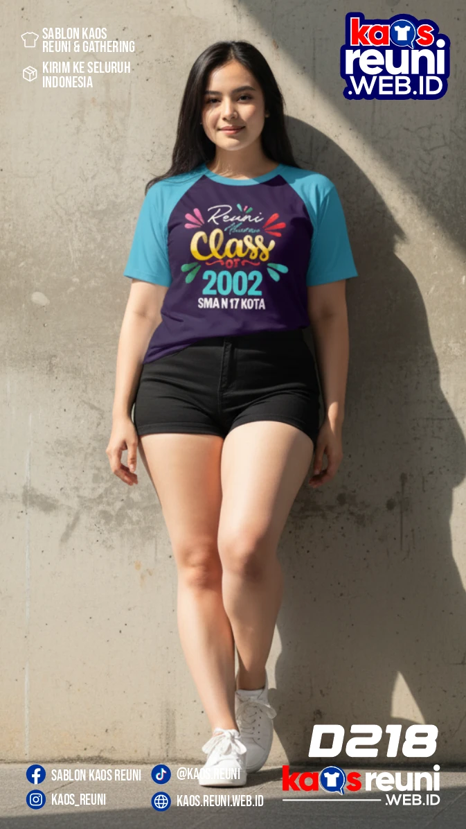 Codesign : 218 | Desain Kaos Reuni 2002 Ungu Turkis