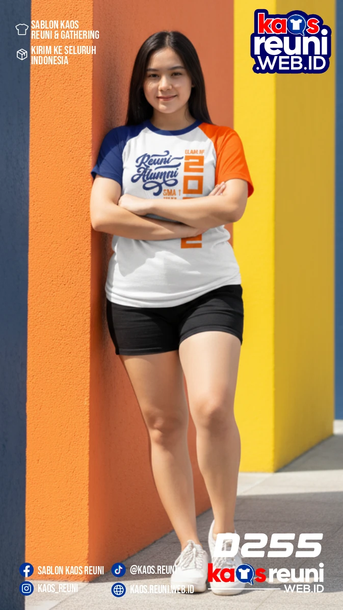 Codesign : 255 | Desain Kaos Reuni 2022 Navy Orange Putih