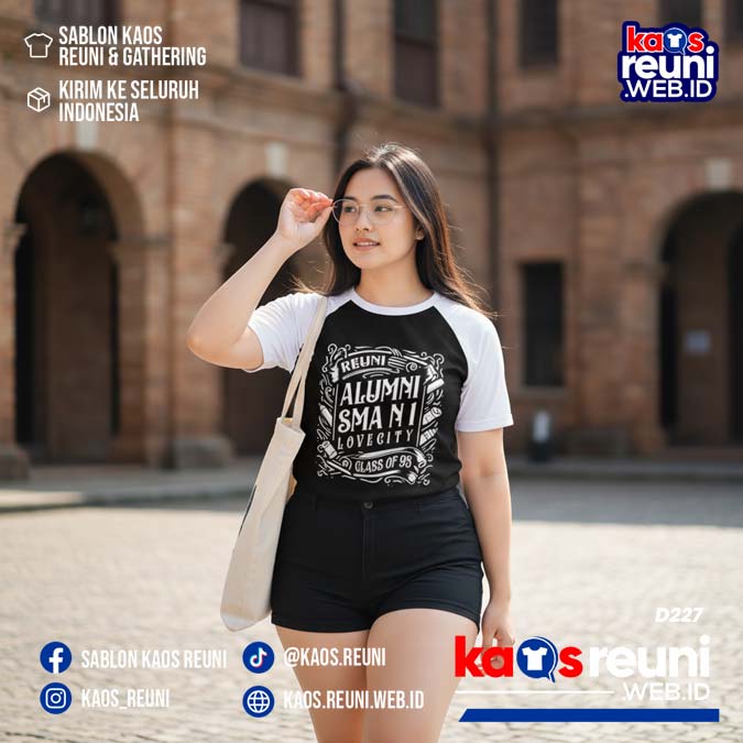 Desain Kaos Reuni 95 Hitam Putih (2)